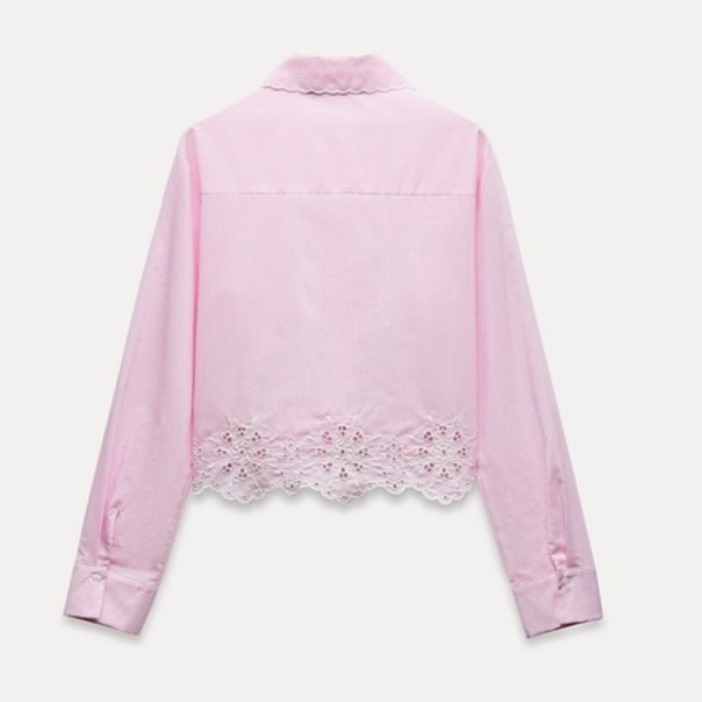 Zara-Pink Lace Shirt - Picture 2 of 4